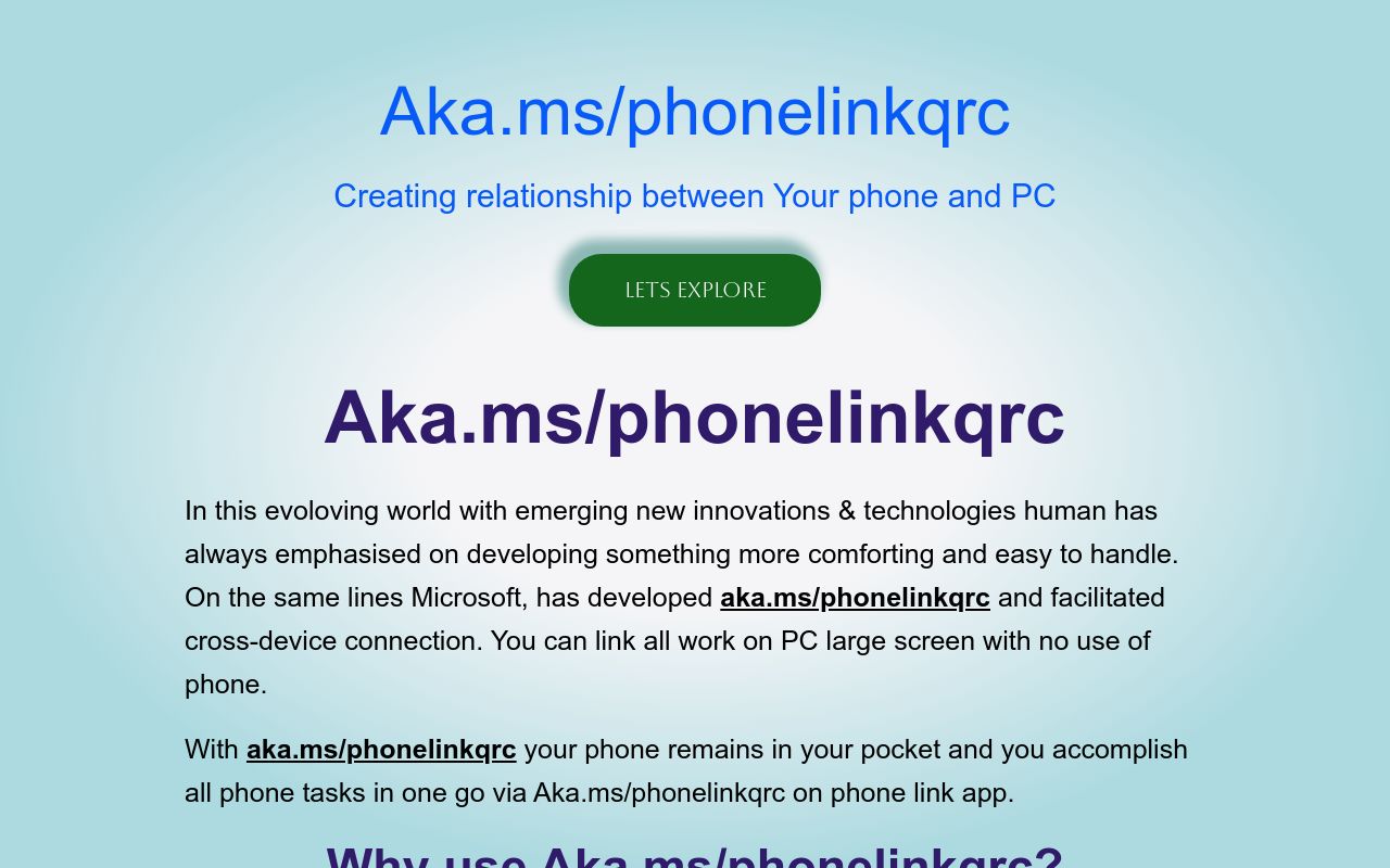 Aka.ms/phonelinkqrc - Creating relationship between Your phone and PC